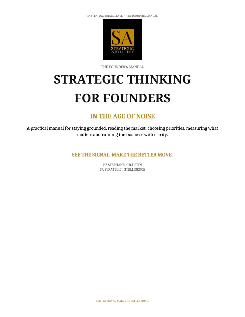 Cover of Strategic Thinking for Founders.